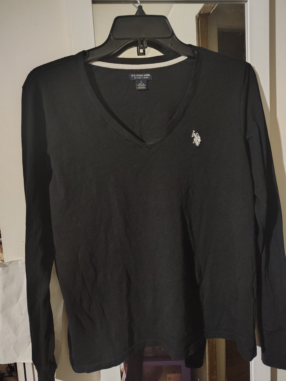 Women's Polo Pullover (L) 100% Cotton Blk. & Wht. Slim Fit